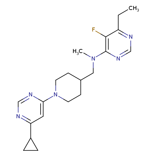 N-{[1-(6-cyclopropylpyrimidin-4-yl)piperidin-4-yl]methyl}-6-ethyl-5-fluoro-N-methylpyrimidin-4-amine
