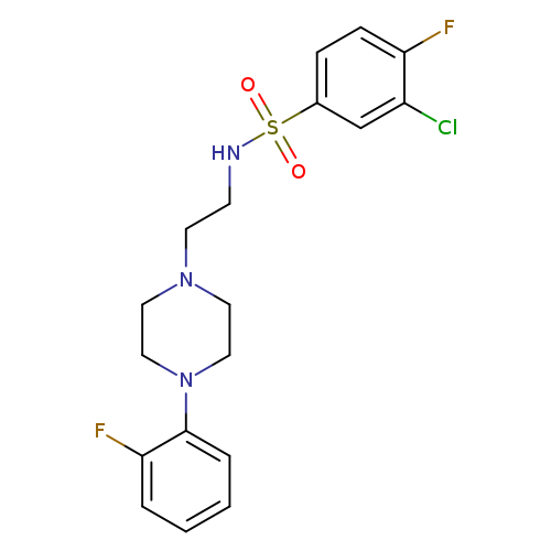 3-chloro-4-fluoro-N-{2-[4-(2-fluorophenyl)piperazin-1-yl]ethyl}benzene-1-sulfonamide