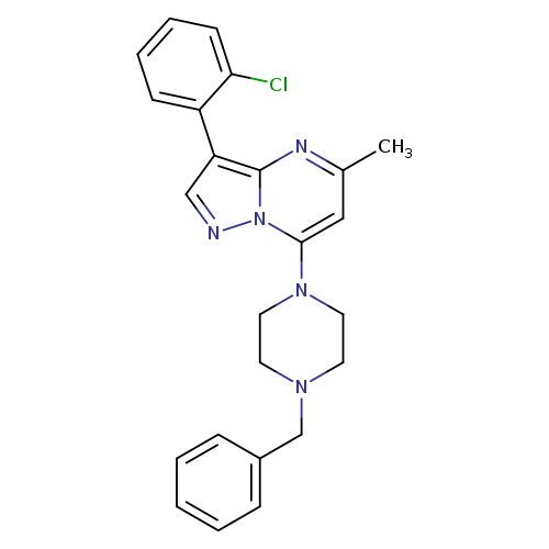 1-benzyl-4-[3-(2-chlorophenyl)-5-methylpyrazolo[1,5-a]pyrimidin-7-yl]piperazine