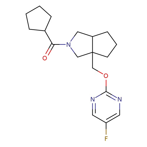 2-({2-cyclopentanecarbonyl-octahydrocyclopenta[c]pyrrol-3a-yl}methoxy)-5-fluoropyrimidine