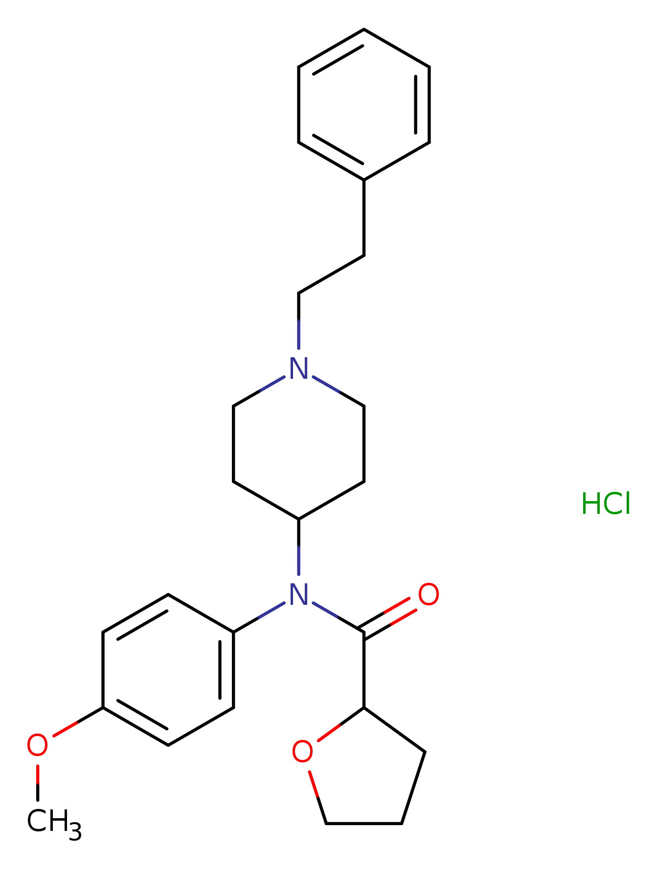 N-(4-methoxyphenyl)-N-(1-phenethylpiperidin-4-yl)tetrahydrofuran-2-carboxamide,monohydrochloride