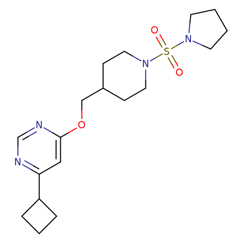 4-cyclobutyl-6-{[1-(pyrrolidine-1-sulfonyl)piperidin-4-yl]methoxy}pyrimidine