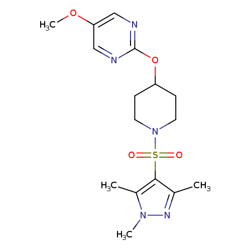 5-methoxy-2-({1-[(1,3,5-trimethyl-1H-pyrazol-4-yl)sulfonyl]piperidin-4-yl}oxy)pyrimidine