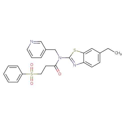 3-(benzenesulfonyl)-N-(6-ethyl-1,3-benzothiazol-2-yl)-N-[(pyridin-3-yl)methyl]propanamide
