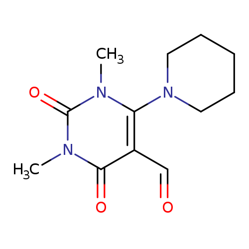 1,3-dimethyl-2,4-dioxo-6-(piperidin-1-yl)-1,2,3,4-tetrahydropyrimidine-5-carbaldehyde