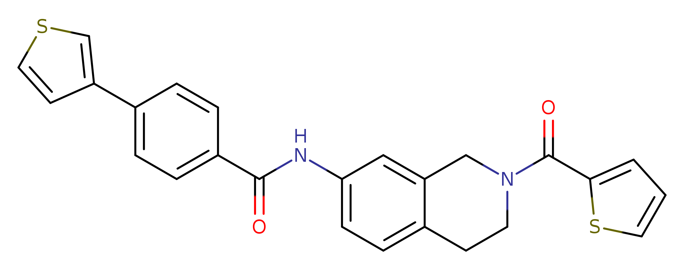 4-(thiophen-3-yl)-N-[2-(thiophene-2-carbonyl)-1,2,3,4-tetrahydroisoquinolin-7-yl]benzamide