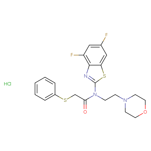 N-(4,6-difluoro-1,3-benzothiazol-2-yl)-N-[2-(morpholin-4-yl)ethyl]-2-(phenylsulfanyl)acetamide hydrochloride