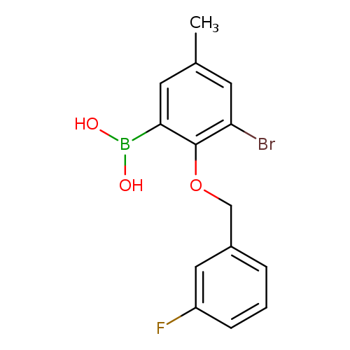(3-Bromo-2-((3-fluorobenzyl)oxy)-5-methylphenyl)boronic acid