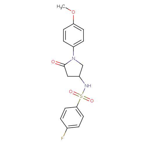4-fluoro-N-[1-(4-methoxyphenyl)-5-oxopyrrolidin-3-yl]benzene-1-sulfonamide