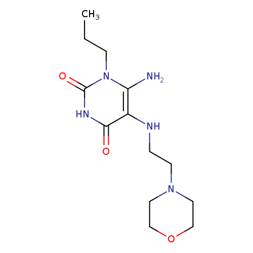 6-amino-5-{[2-(morpholin-4-yl)ethyl]amino}-1-propyl-1,2,3,4-tetrahydropyrimidine-2,4-dione