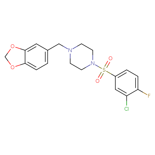 1-(1,3-benzodioxol-5-ylmethyl)-4-[(3-chloro-4-fluorophenyl)sulfonyl]piperazine