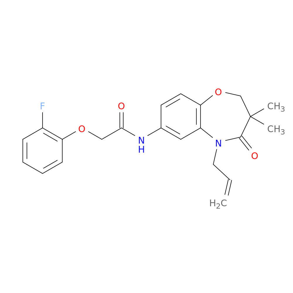 N-[3,3-dimethyl-4-oxo-5-(prop-2-en-1-yl)-2,3,4,5-tetrahydro-1,5-benzoxazepin-7-yl]-2-(2-fluorophenoxy)acetamide