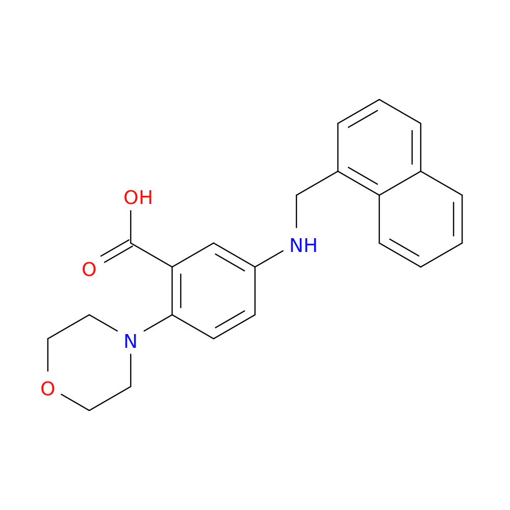 2-(4-morpholinyl)-5-[(1-naphthylmethyl)amino]benzoic acid