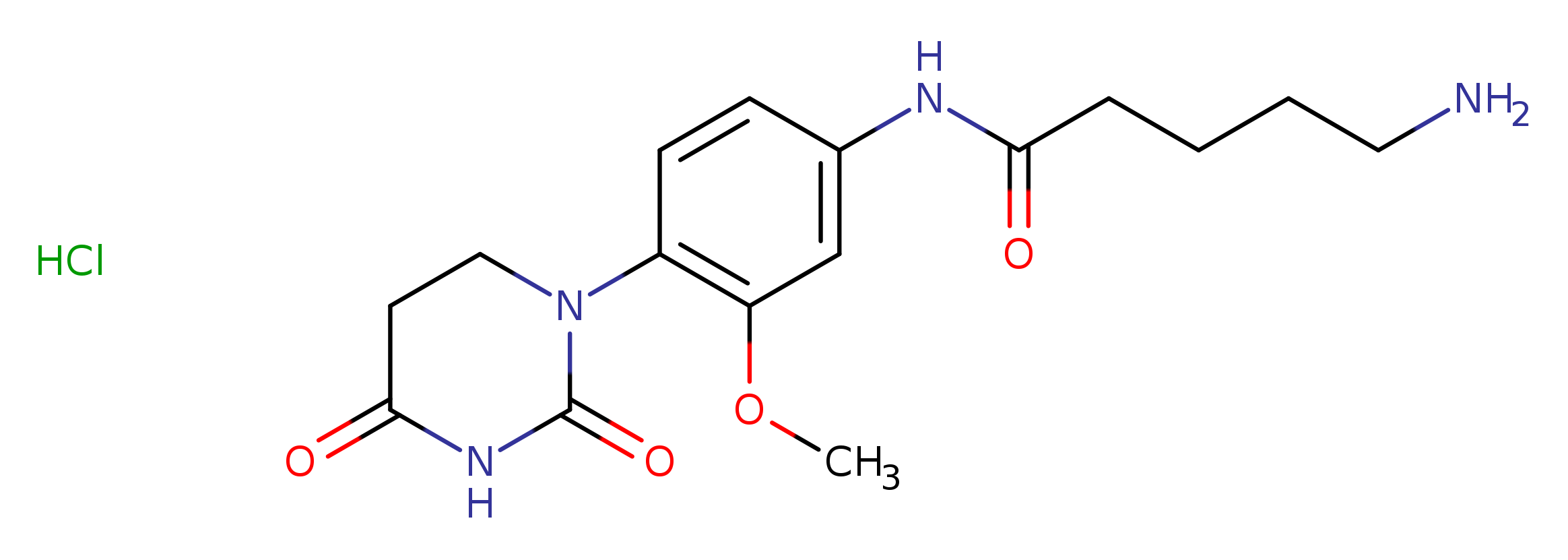 5-amino-N-[4-(2,4-dioxo-1,3-diazinan-1-yl)-3-methoxyphenyl]pentanamide hydrochloride