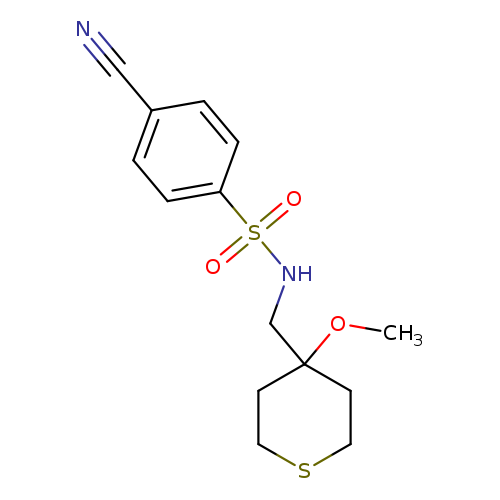 4-cyano-N-[(4-methoxythian-4-yl)methyl]benzene-1-sulfonamide
