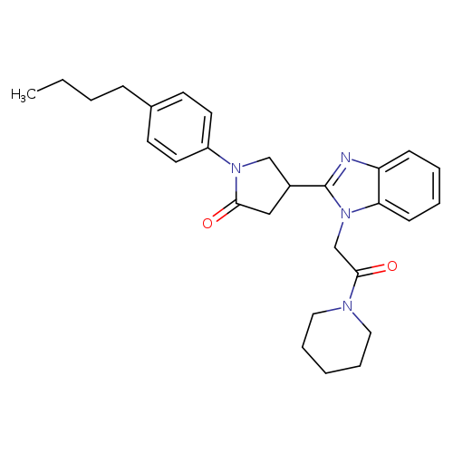 1-(4-butylphenyl)-4-{1-[2-oxo-2-(piperidin-1-yl)ethyl]-1H-1,3-benzodiazol-2-yl}pyrrolidin-2-one