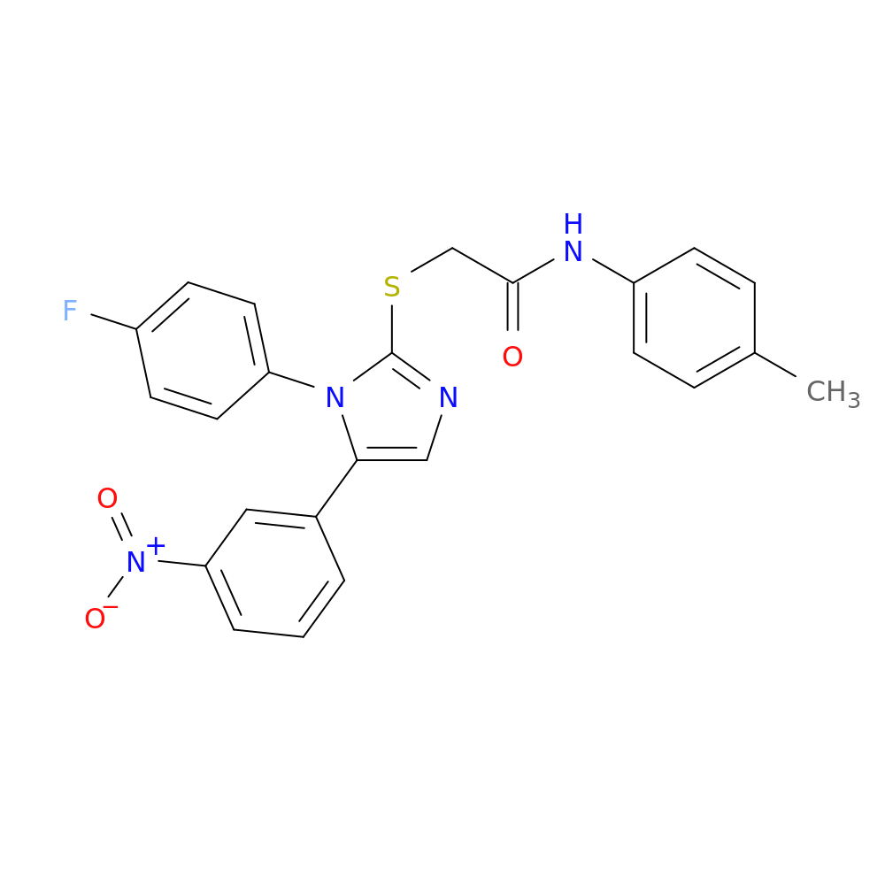 2-{[1-(4-fluorophenyl)-5-(3-nitrophenyl)-1H-imidazol-2-yl]sulfanyl}-N-(4-methylphenyl)acetamide