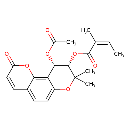 2-Butenoic acid, 2-methyl-,(9S,10S)-10-(acetyloxy)-9,10-dihydro-8,8-dimethyl-2-oxo-2H,8H-benzo[1,2-b:3,4-b']dipyran-9-yl ester, (2Z)-