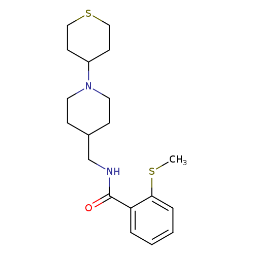 2-(methylsulfanyl)-N-{[1-(thian-4-yl)piperidin-4-yl]methyl}benzamide