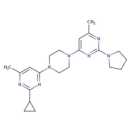4-[4-(2-cyclopropyl-6-methylpyrimidin-4-yl)piperazin-1-yl]-6-methyl-2-(pyrrolidin-1-yl)pyrimidine