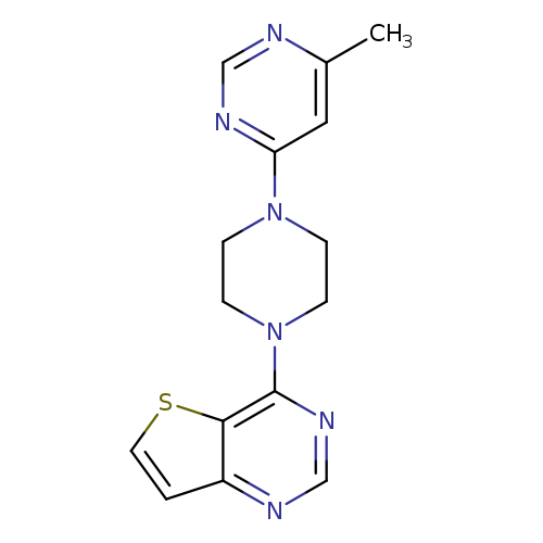 4-methyl-6-(4-{thieno[3,2-d]pyrimidin-4-yl}piperazin-1-yl)pyrimidine