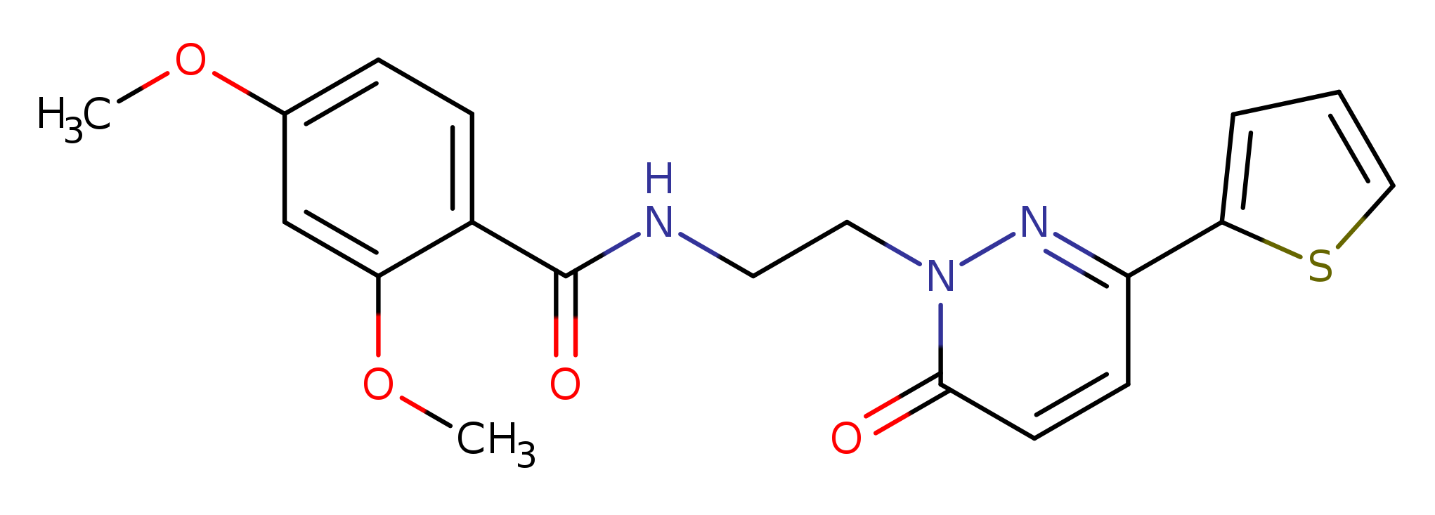 2,4-dimethoxy-N-{2-[6-oxo-3-(thiophen-2-yl)-1,6-dihydropyridazin-1-yl]ethyl}benzamide