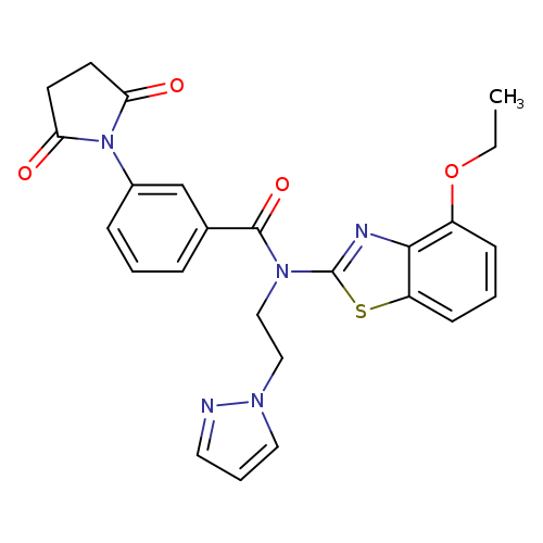 3-(2,5-dioxopyrrolidin-1-yl)-N-(4-ethoxy-1,3-benzothiazol-2-yl)-N-[2-(1H-pyrazol-1-yl)ethyl]benzamide