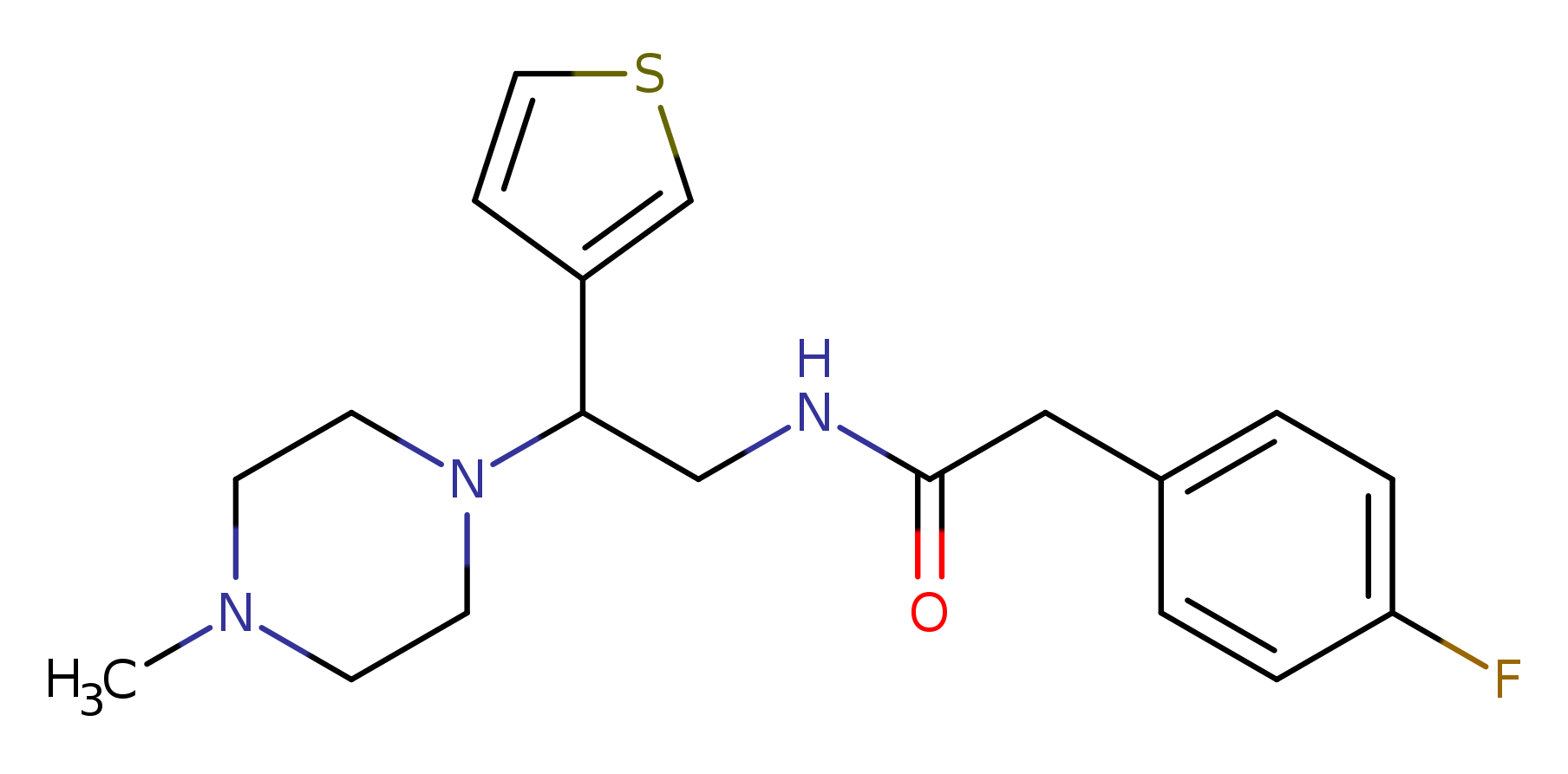 2-(4-fluorophenyl)-N-[2-(4-methylpiperazin-1-yl)-2-(thiophen-3-yl)ethyl]acetamide