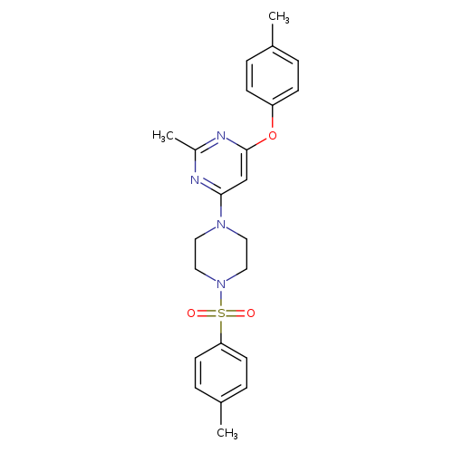 2-methyl-4-[4-(4-methylbenzenesulfonyl)piperazin-1-yl]-6-(4-methylphenoxy)pyrimidine