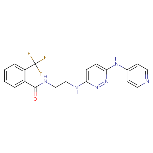N-[2-({6-[(pyridin-4-yl)amino]pyridazin-3-yl}amino)ethyl]-2-(trifluoromethyl)benzamide
