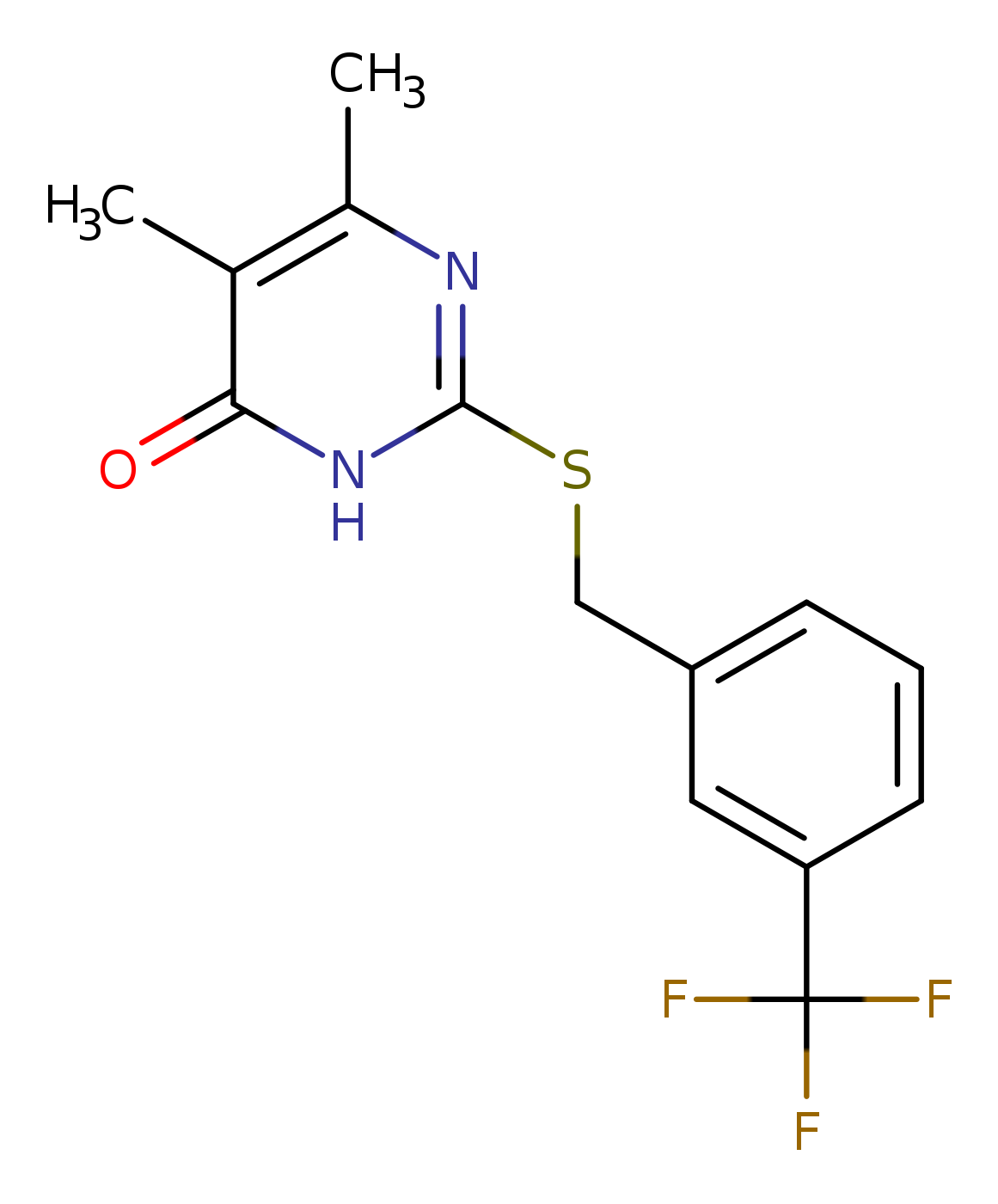 5,6-dimethyl-2-({[3-(trifluoromethyl)phenyl]methyl}sulfanyl)-3,4-dihydropyrimidin-4-one