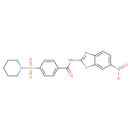 N-(6-nitro-1,3-benzothiazol-2-yl)-4-(piperidine-1-sulfonyl)benzamide