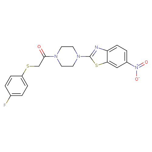 2-[(4-fluorophenyl)sulfanyl]-1-[4-(6-nitro-1,3-benzothiazol-2-yl)piperazin-1-yl]ethan-1-one