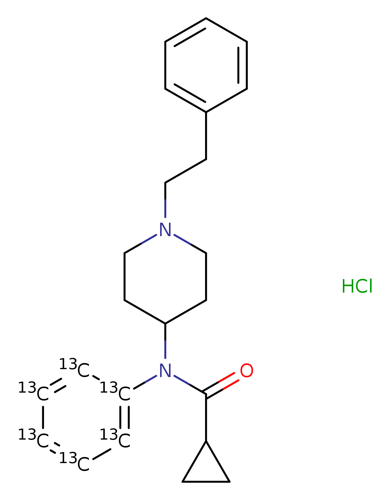 N-(1-phenethylpiperidin-4-yl)-N-(phenyl-13C6)cyclopropanecarboxamide,monohydrochloride