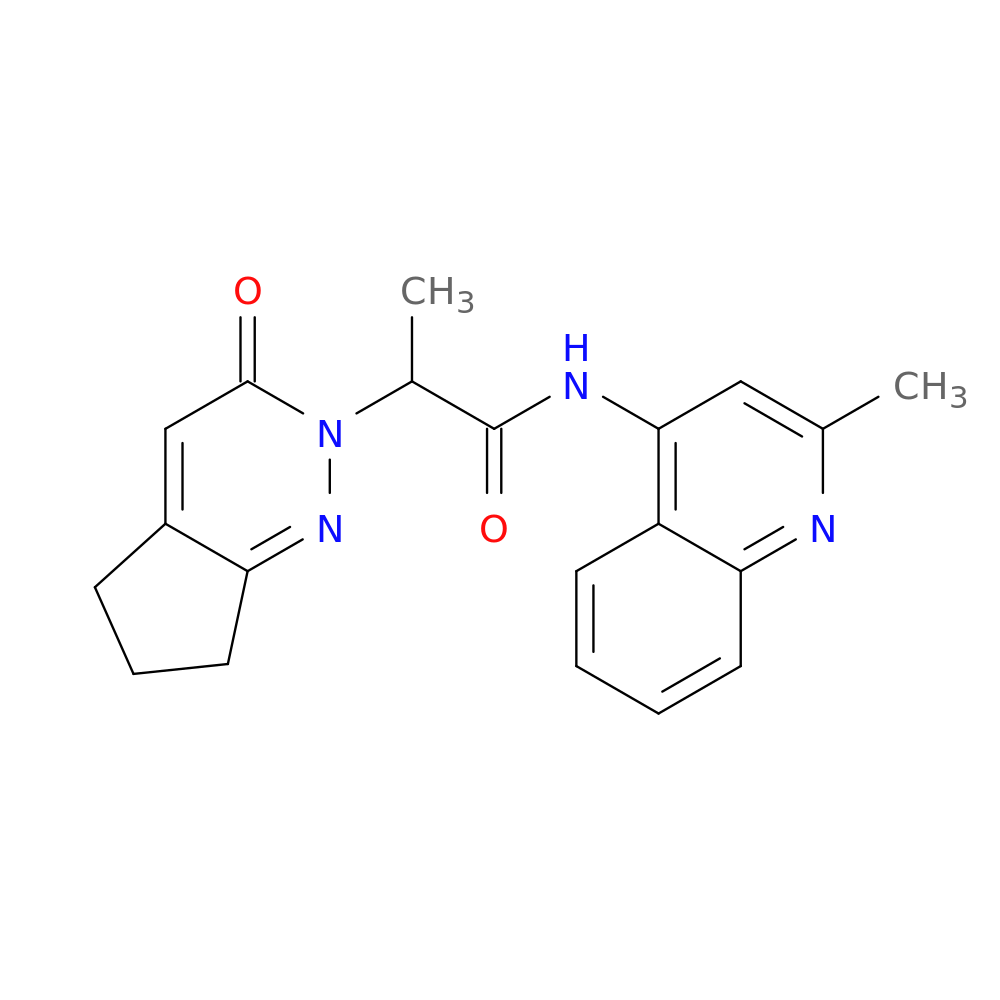 N-(2-methylquinolin-4-yl)-2-{3-oxo-2H,3H,5H,6H,7H-cyclopenta[c]pyridazin-2-yl}propanamide