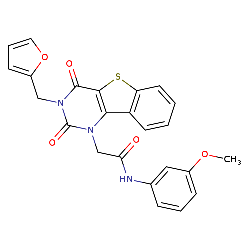 2-{5-[(furan-2-yl)methyl]-4,6-dioxo-8-thia-3,5-diazatricyclo[7.4.0.0^{2,7}]trideca-1(9),2(7),10,12-tetraen-3-yl}-N-(3-methoxyphenyl)acetamide
