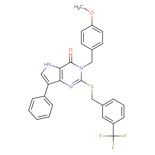 3-[(4-methoxyphenyl)methyl]-7-phenyl-2-({[3-(trifluoromethyl)phenyl]methyl}sulfanyl)-3H,4H,5H-pyrrolo[3,2-d]pyrimidin-4-one