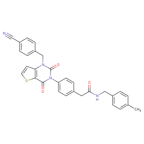 2-(4-{1-[(4-cyanophenyl)methyl]-2,4-dioxo-1H,2H,3H,4H-thieno[3,2-d]pyrimidin-3-yl}phenyl)-N-[(4-methylphenyl)methyl]acetamide