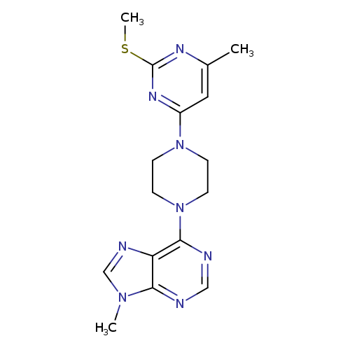 9-methyl-6-{4-[6-methyl-2-(methylsulfanyl)pyrimidin-4-yl]piperazin-1-yl}-9H-purine