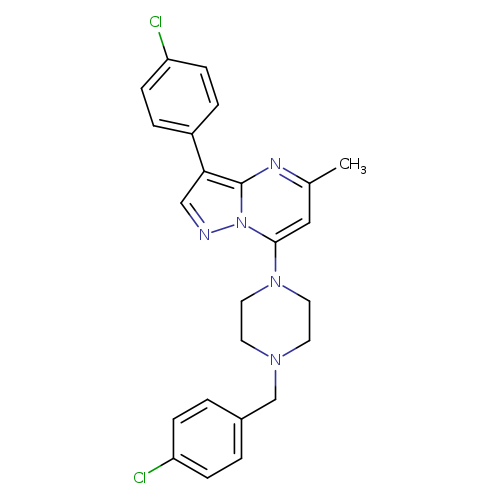1-[3-(4-chlorophenyl)-5-methylpyrazolo[1,5-a]pyrimidin-7-yl]-4-[(4-chlorophenyl)methyl]piperazine