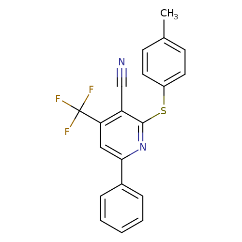 2-[(4-methylphenyl)sulfanyl]-6-phenyl-4-(trifluoromethyl)pyridine-3-carbonitrile