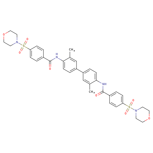 N-{3,3'-dimethyl-4'-[4-(morpholine-4-sulfonyl)benzamido]-[1,1'-biphenyl]-4-yl}-4-(morpholine-4-sulfonyl)benzamide