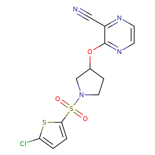 3-({1-[(5-chlorothiophen-2-yl)sulfonyl]pyrrolidin-3-yl}oxy)pyrazine-2-carbonitrile