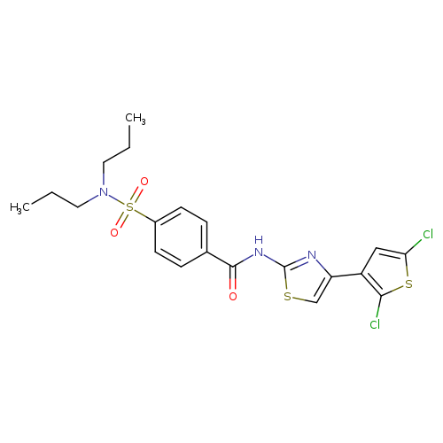 N-[4-(2,5-dichlorothiophen-3-yl)-1,3-thiazol-2-yl]-4-(dipropylsulfamoyl)benzamide