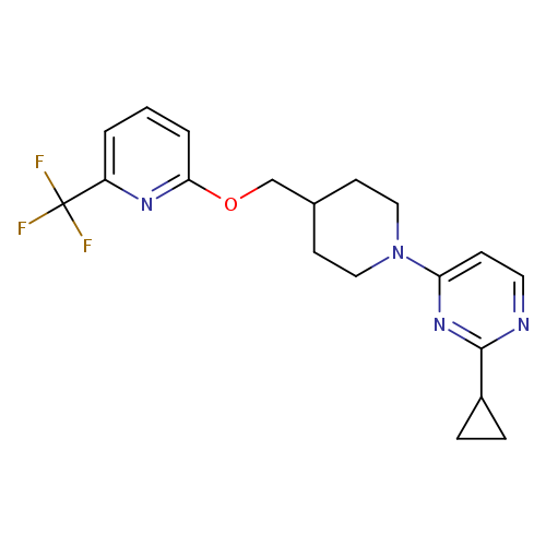 2-cyclopropyl-4-[4-({[6-(trifluoromethyl)pyridin-2-yl]oxy}methyl)piperidin-1-yl]pyrimidine