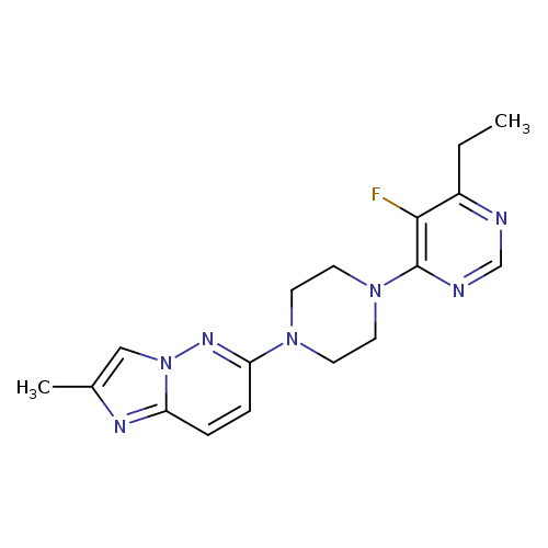 4-ethyl-5-fluoro-6-(4-{2-methylimidazo[1,2-b]pyridazin-6-yl}piperazin-1-yl)pyrimidine