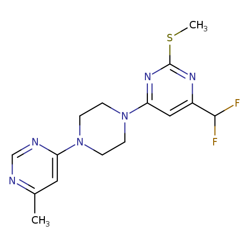 4-(difluoromethyl)-6-[4-(6-methylpyrimidin-4-yl)piperazin-1-yl]-2-(methylsulfanyl)pyrimidine