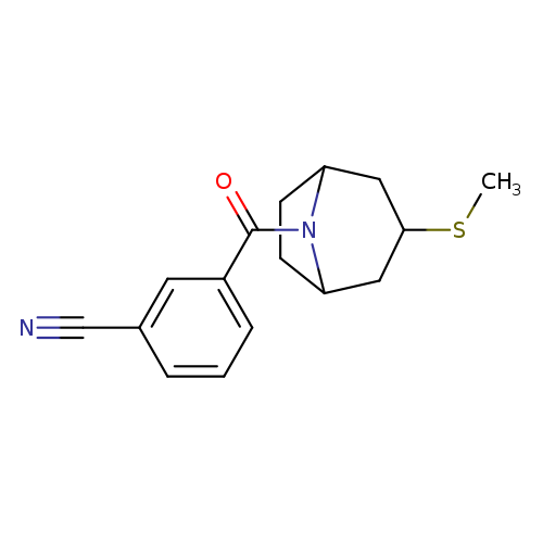 3-[3-(methylsulfanyl)-8-azabicyclo[3.2.1]octane-8-carbonyl]benzonitrile