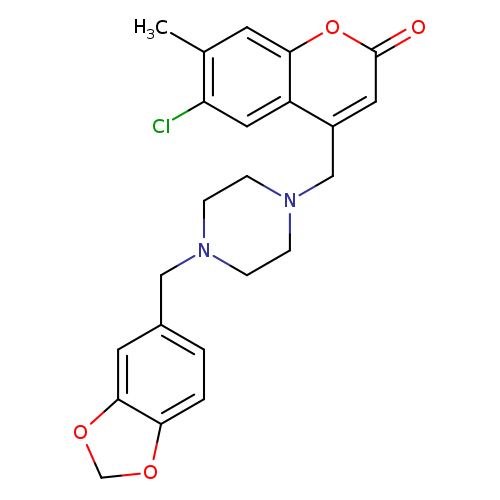 4-({4-[(2H-1,3-benzodioxol-5-yl)methyl]piperazin-1-yl}methyl)-6-chloro-7-methyl-2H-chromen-2-one