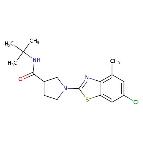 N-tert-butyl-1-(6-chloro-4-methyl-1,3-benzothiazol-2-yl)pyrrolidine-3-carboxamide